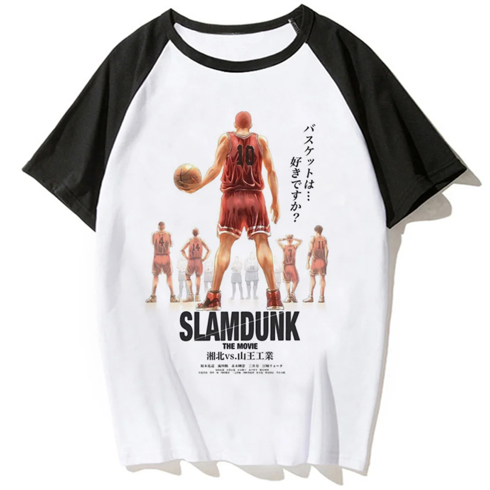 Футболка с надписью Slam Dunk, женская уличная одежда, дизайнерские футболки с графическим рисунком, японская дизайнерская одежда с комиксами 4