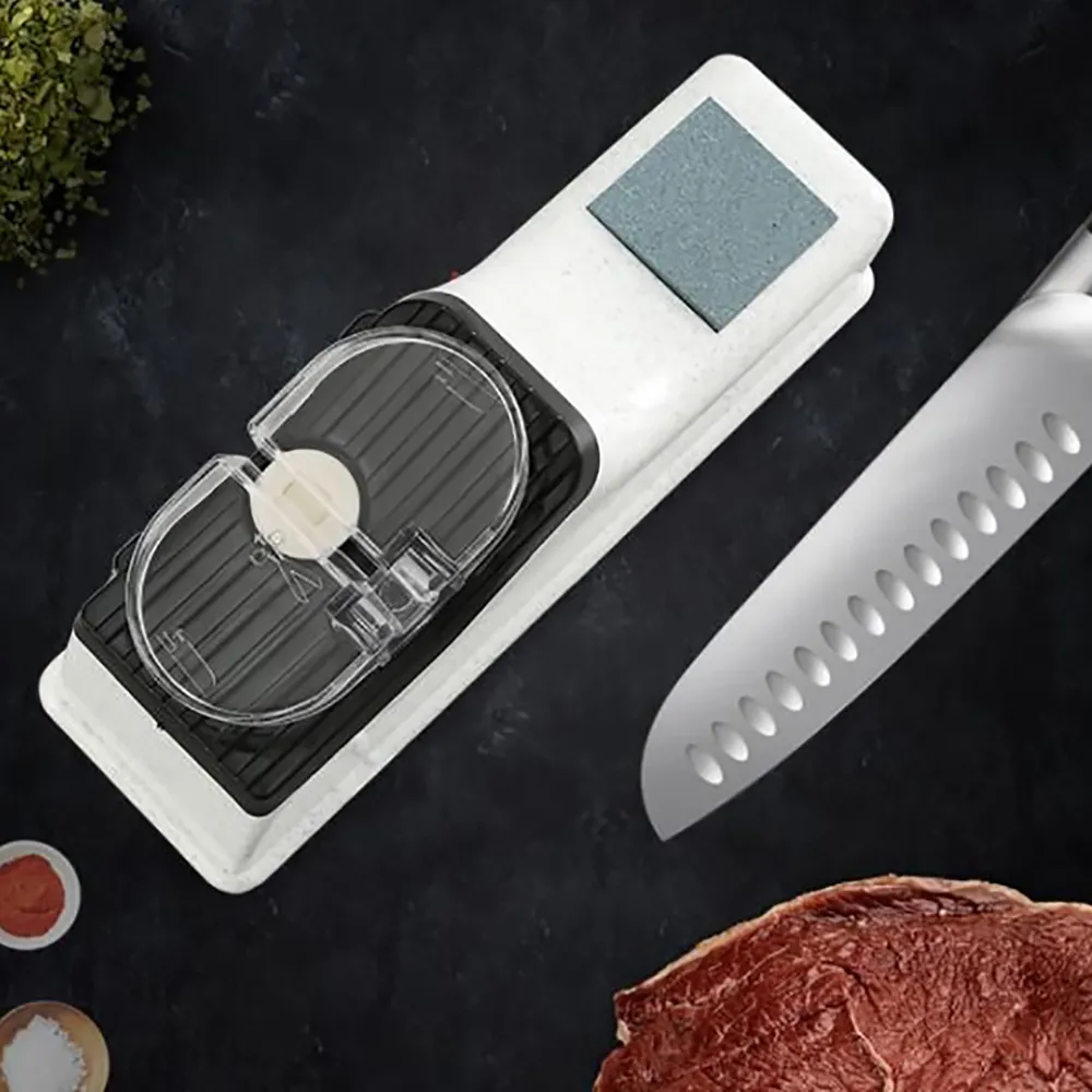 Электрическая точилка для ножей USB, регулируемая для кухонных ножей, инструмент для заточки ножниц, белое лезвие средней и тонкой заточки 5